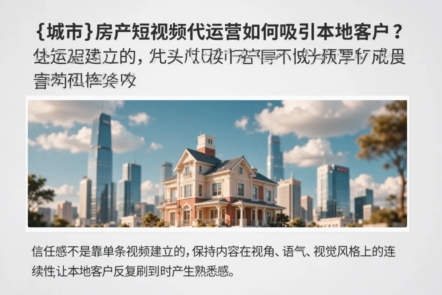 大理房产短视频代运营如何吸引本地客户？